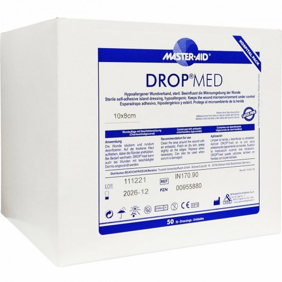 ΑΥΤΟΚΟΛΛΗΤΕΣ ΑΝΤΙΚΟΛΛΗΤΙΚΕΣ ΓΑΖΕΣ DROP MED 10X8CM 50τμχ Master-Aid