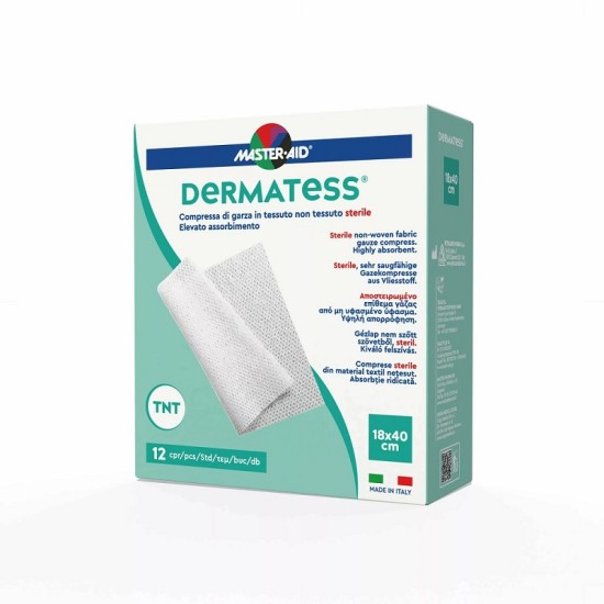 ΑΝΤΙΚΟΛΛΗΤΙΚΕΣ ΓΑΖΕΣ DERMATESS 18X40CM 12τμχ Master-Aid